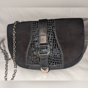 Henri Bendel Black Textured Crossbody Bag
